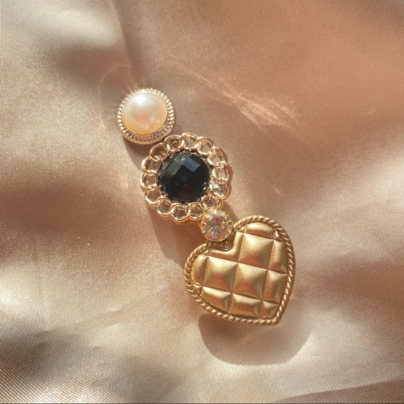 💕Last one Hair Accessory Pearls Golden Stone Hair Clip - Picture 6 of 8